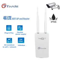 TianJie  4G AP/CPE Wifi Router Wireless Transmit Modem Mini Broadband Outdoor Gateway With WAN/LAN Port External Remove Antenna