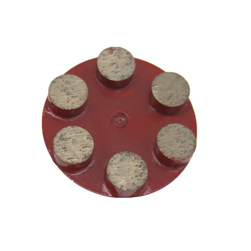 Red Color Medium Bond Concrete Grinding Disc 4 Inch Double Post Floor Polishing Cup Wheel With Six Metal Bars 9PCS