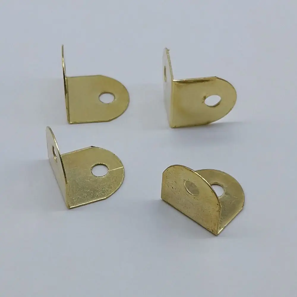 100 Pcs Metal Stainless Angle Bracket Small Furniture Connecting Parts L Shape Corner Repair Brace Gold