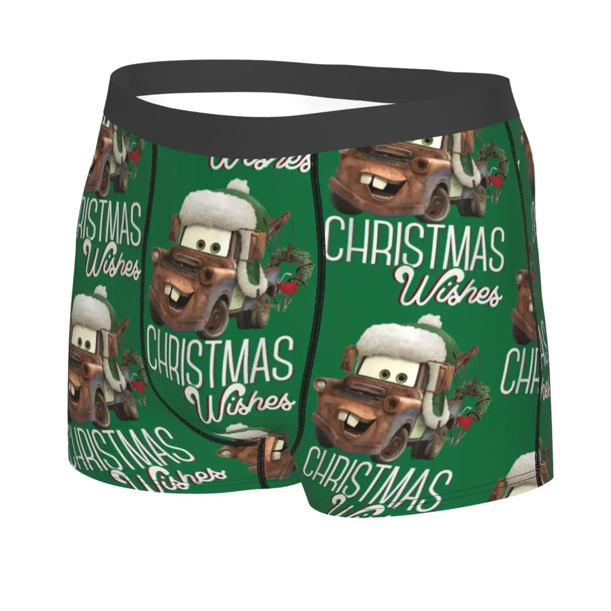 Mater masculino desejos de natal relâmpago mcqueen boxer shorts calcinha respirável roupa interior homme impresso S-XXL cuecas longas