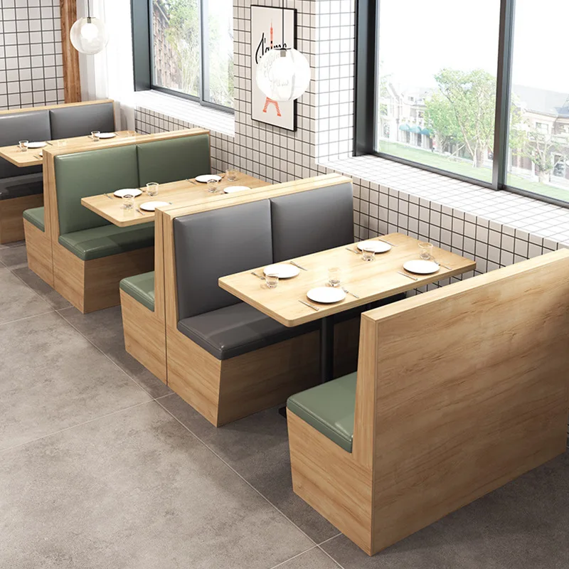 Chain restaurant hot pot restaurant noodle shop solid wood dining table and chairs