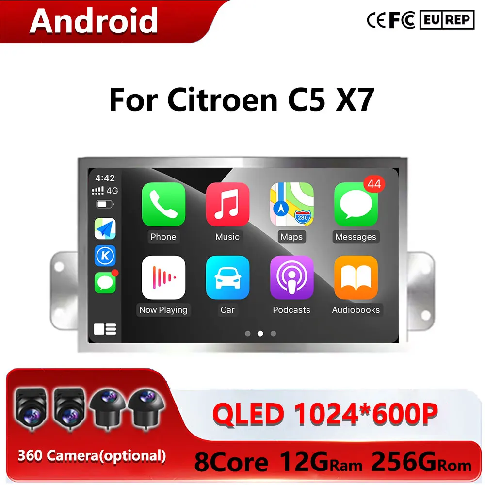 

7 дюймов для Citroen C5 X7 III Android Auto автомобильный радиоприемник мультимедийный плеер Carplay 2Din экран HeadUnit аудио стерео GPS навигация
