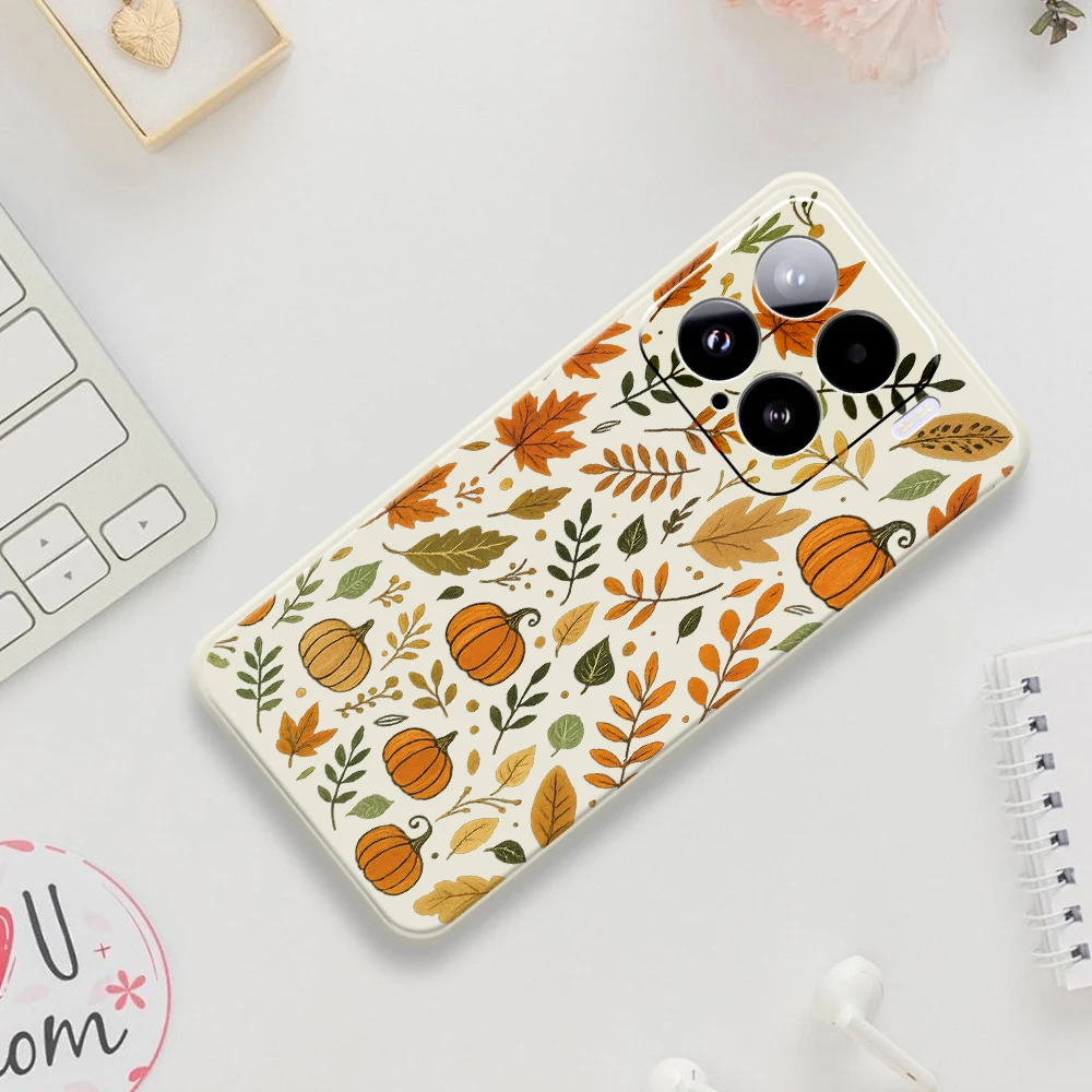 Herbst Kürbis Stil Telefon Fall Für Xiaomi Mi 15 Ultra Mi 14T 13T 11T Pro Abdeckung Für Xiaomi Mi 13T Pro Mi 11T Pro Silikon Fällen