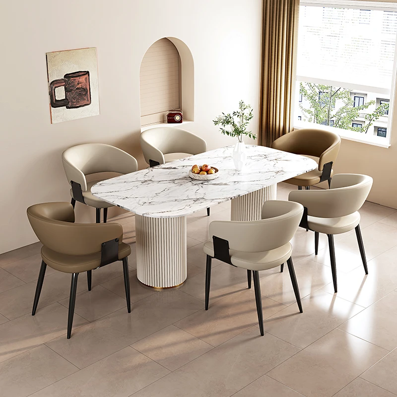 Modern comfortable casual leather dining chairs for home or hotel restaurant new negotiation furniture