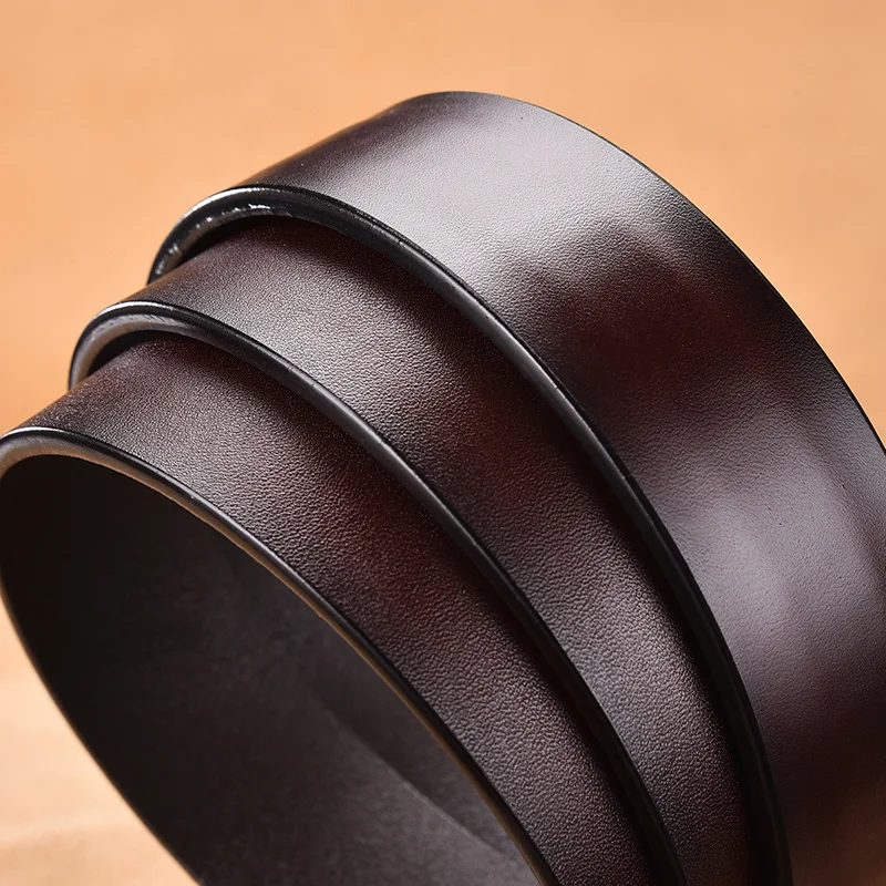 عالية الجودة بولي Leather حزام جلد الرجال التلقائي مشبك حزام دون مشبك موضة حزام جلد PU للرجال لا مشبك 3.5 سنتيمتر