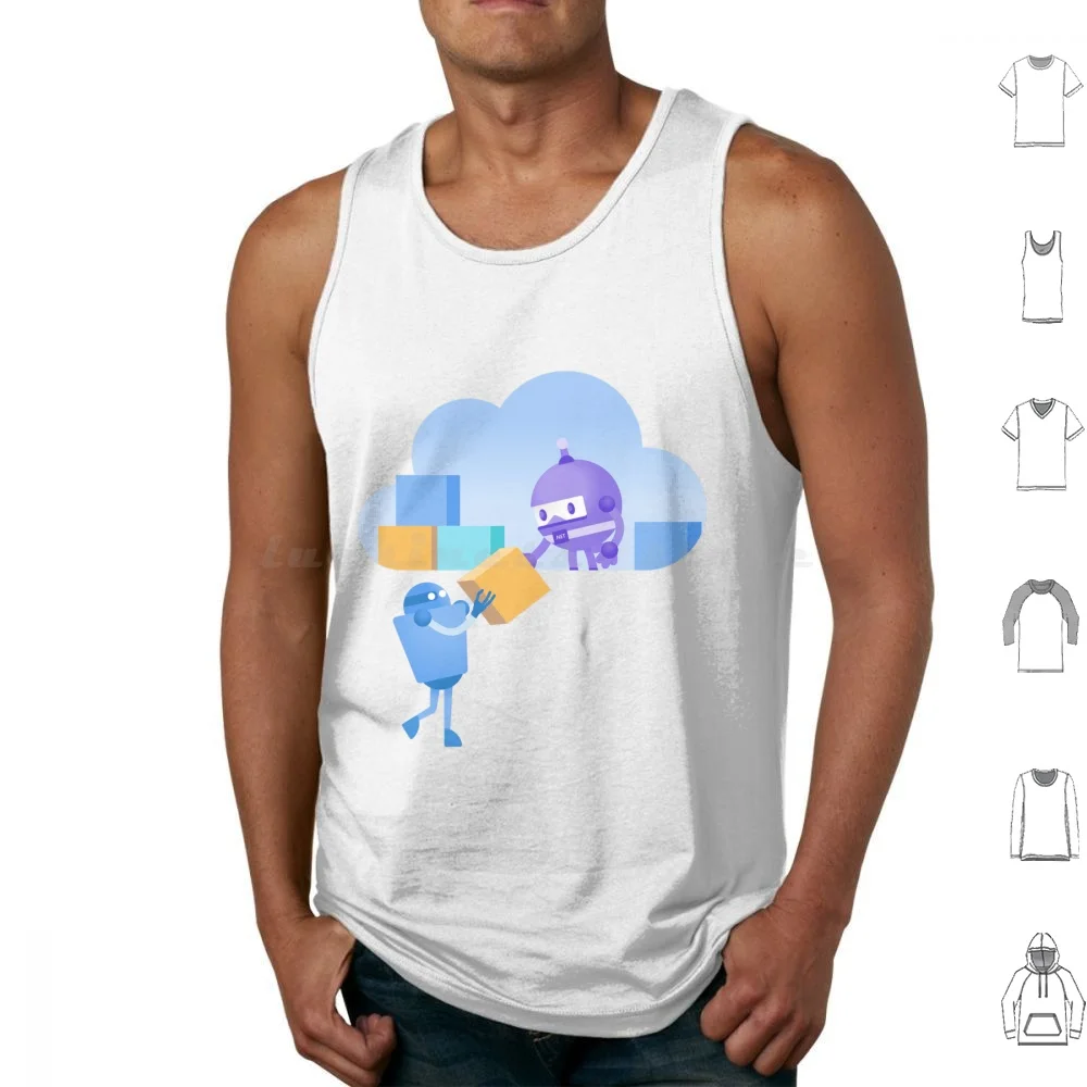Net Bot Cloud Apps Tank Tops Print Cotton Net Community Dotnet Bot Microsoft Technology Coding Programmer Git Github Open