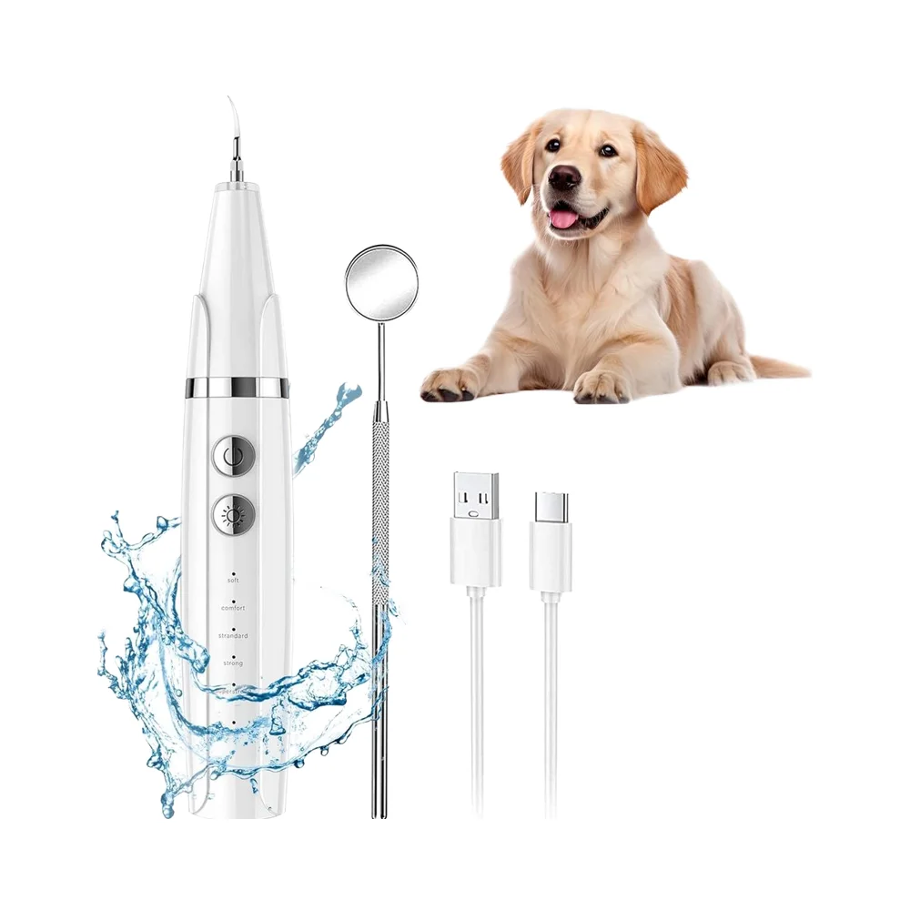 White Teeth Cleaning Kit for Dogs & Cats Ultrasonic Pet Toothbrush with Tartar Remover Teeth Clean for Dog   Clean for Dog