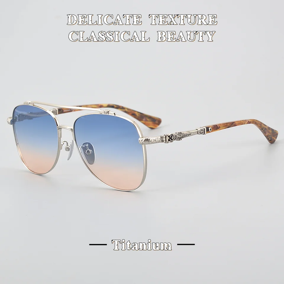 

Роскошные элитные модные ретро солнцезащитные очки в титановой оправе для путешествий, альпинизма, вождения, солнцезащитные очки UV400, солнцезащитные очки по рецепту