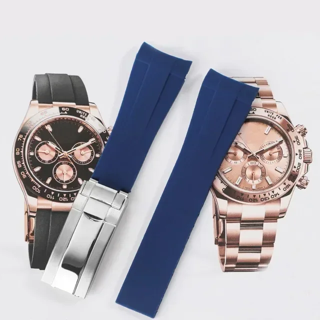 

20mm Watch Band for Rolex DAYTONA SUBMARINER Yacht-Master GMT Explorer Silicone Watch Accessorie Watch Bracelet Strap Chain