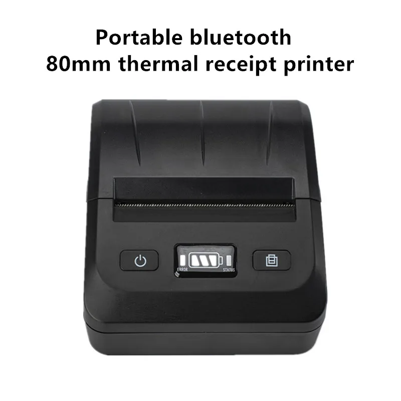 

80mm portable thermal bluetooth receipt printer supermarket catering retail store payment ticket bill inkless thermal printer