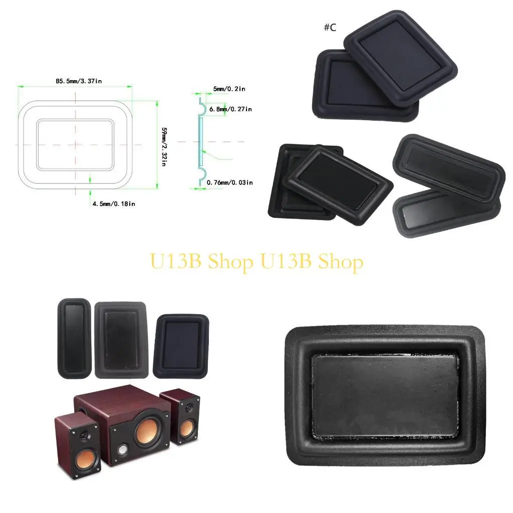 U13B Square Bass Diaphragm Radiators Subwoofer Accessories 2PCS for DIY Home Theater