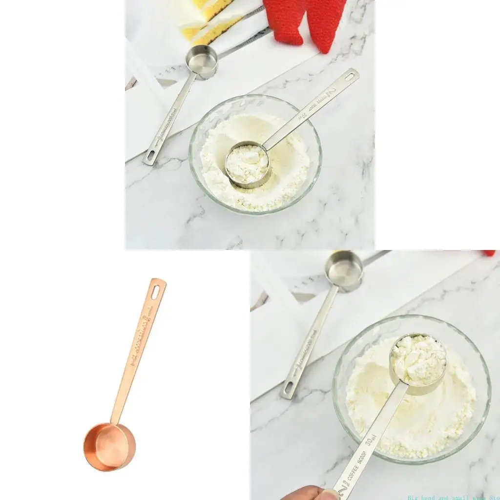 581C Stainless Steel Measuring Coffee Long Handle Tablespoon Measuring Spoons Multipurpose Spoons Tools Easy to Clean