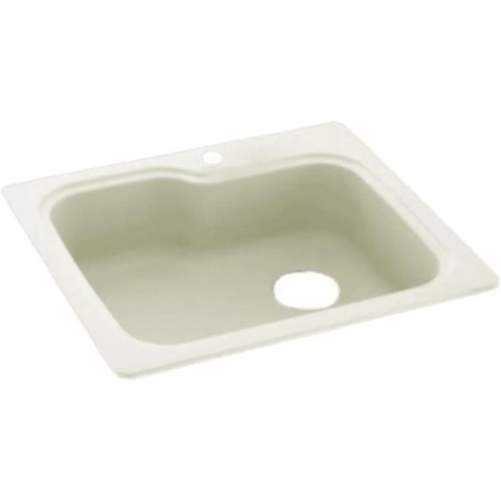 

Swanstone KS03322SB.018 Solid Surface 1-Hole Single Bowl Kitchen Sink, 33 Length x 22 Height x 10 Depth, Bisque Color