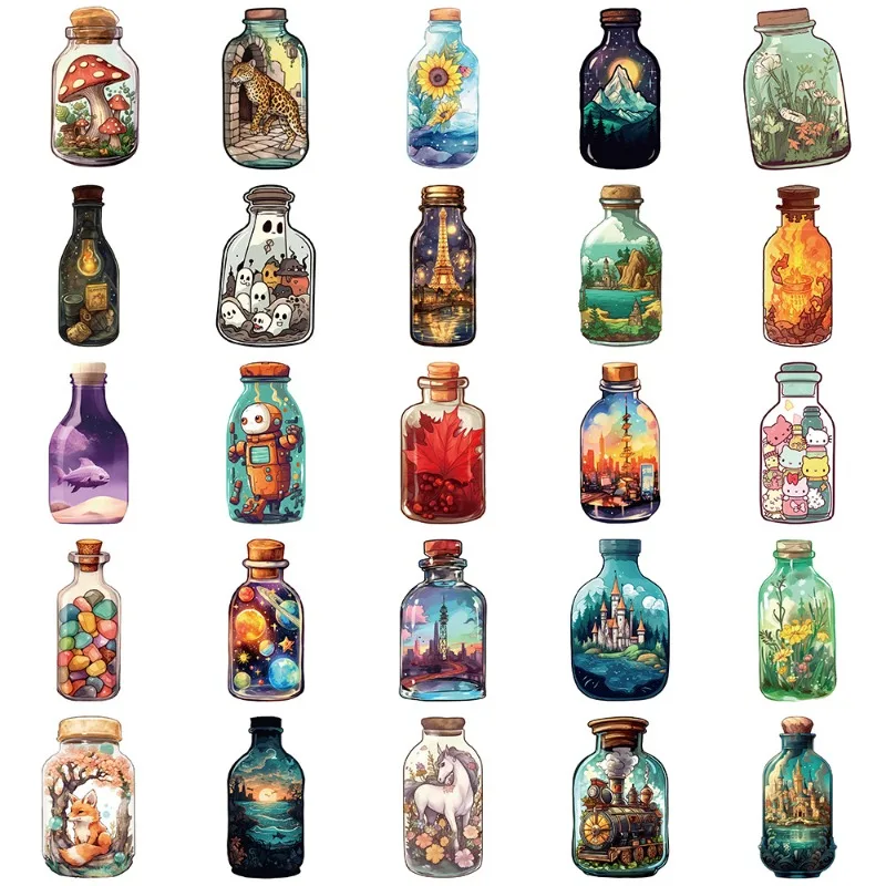 สติกเกอร์ตกแต่งลายกราฟฟิตี้สร้างสรรค์จาก Big World ลายการ์ตูนส่วนตัว 50 ชิ้น