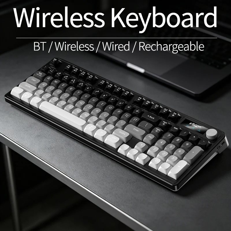 Wired Keyboard 98 Keys Gaming Keyboard RGB Silent Wired Cute Computer Keyboard for Laptop PC Gamer