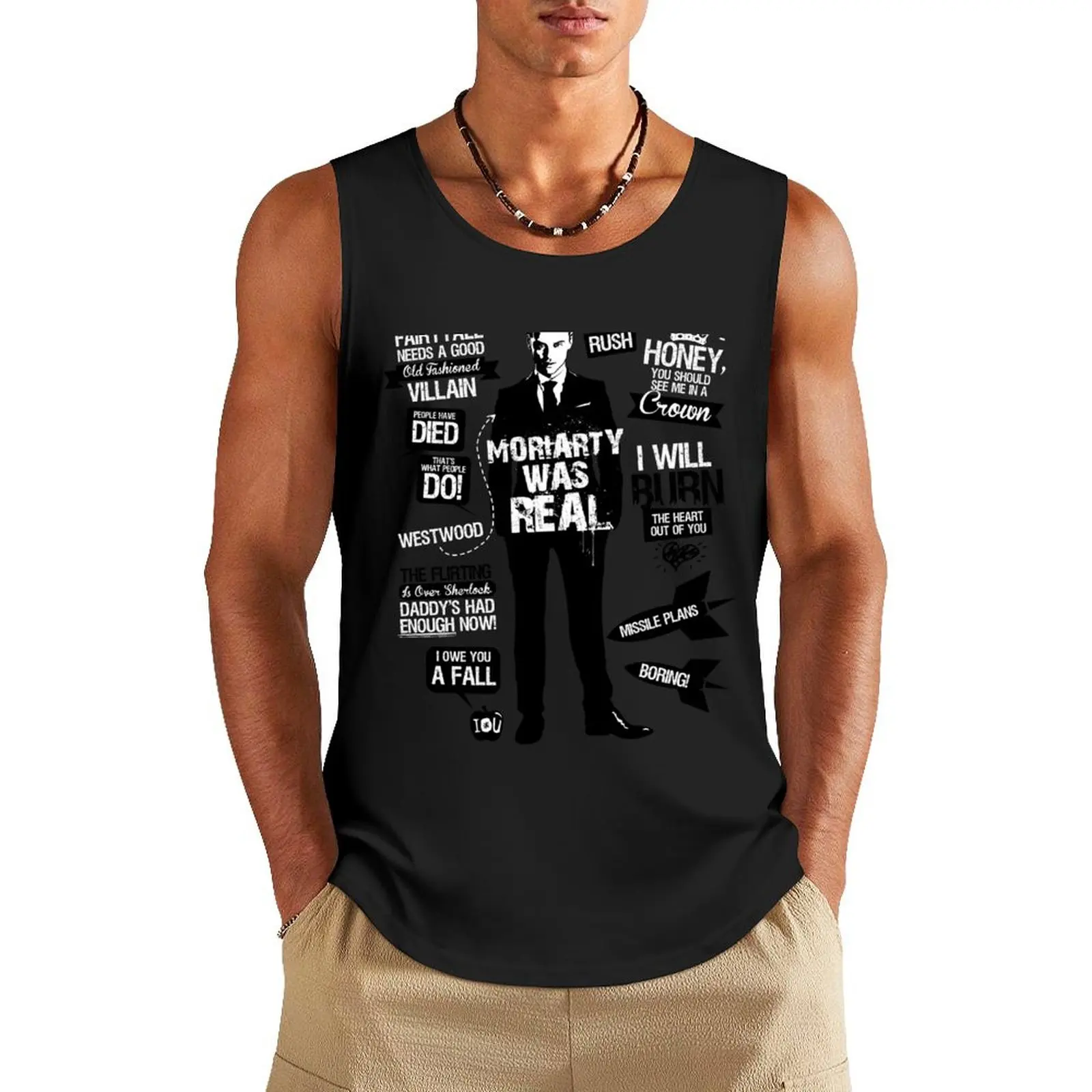 Good Old Fashioned Villain Quotes Tank Top training weight vest Gym T-shirts for men Men's gym Man clothes for gym