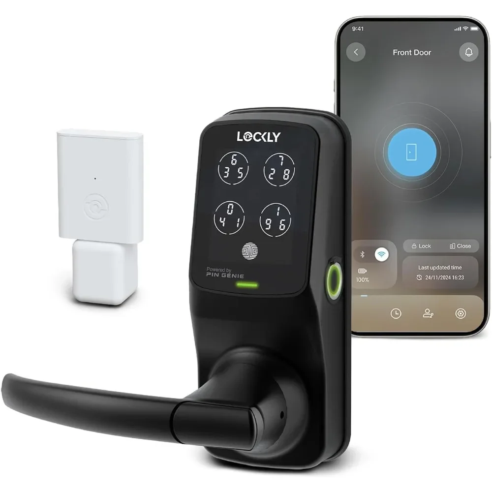 

Secure Pro Smart Lock Wi-Fi, Keyless Entry Digital Keypad Door Lock, 3D Biometric Fingerprint Sensor Front Door Lock with Handle