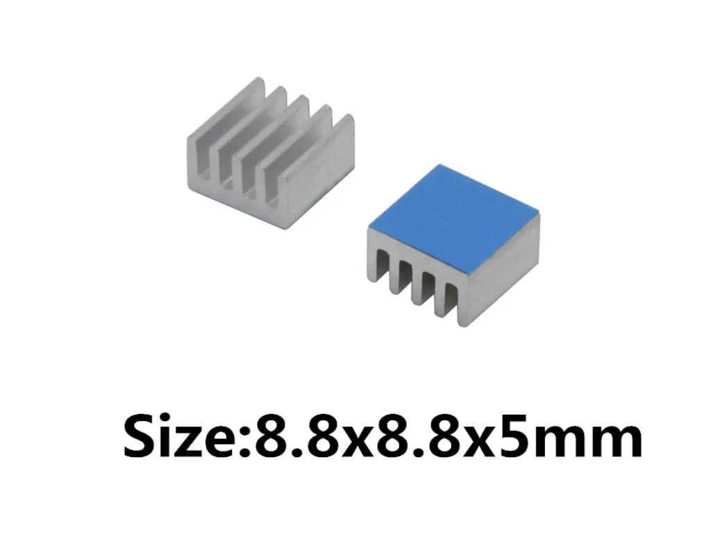 

100 шт. алюминиевый радиатор-радиатор, радиатор, охлаждение для электронного чипа IC 3D принтера Raspberry PI с теплопроводной лентой