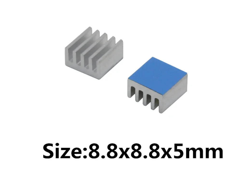 100pcs Aluminum Heatsink Radiator Heat Sink Cooling For Electronic Chip IC 3D printer Raspberry PI With Thermal Conductive Tape