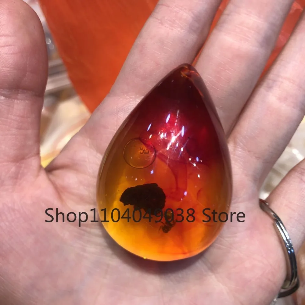 Beeswax Amber Chicken Oil Yellow Water Drops Peace Buckle Pendant Natural Exquisite High-grade Fashion Fine Jewelry Holiday Gift