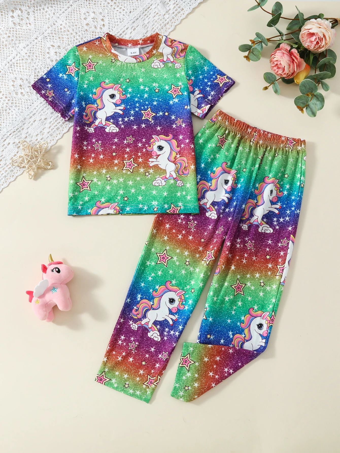 Girls Clothes Set T-shirt+pants 2 pcs Children's Clothing Fashion Baby Loungewear Set