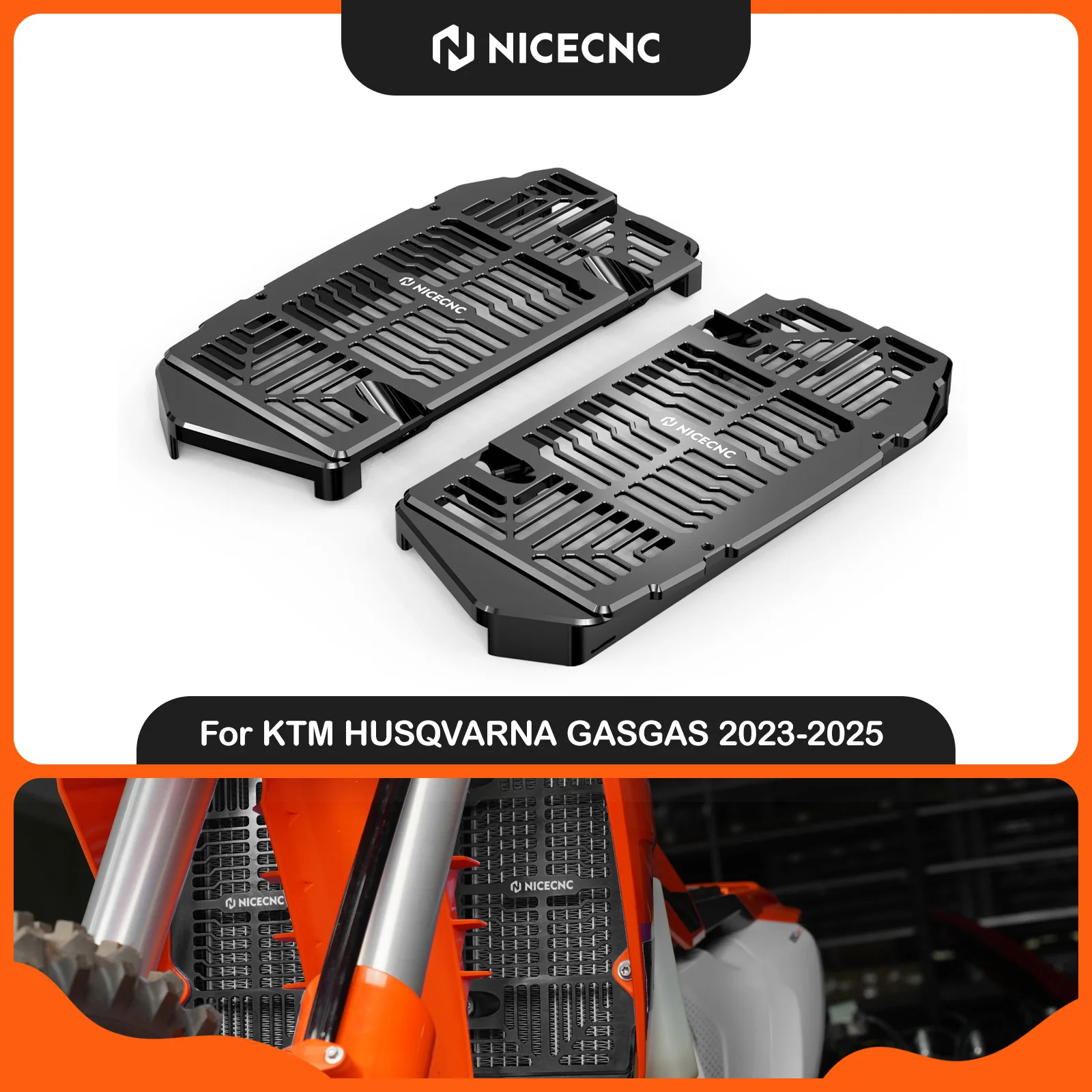 NICECNC For KTM EXC 300 2024 2025 Radiator Guards Protection Cover For KTM EXCF 350 SX 125 SXF 450 GasGas EC 300 Husqvarna TE300