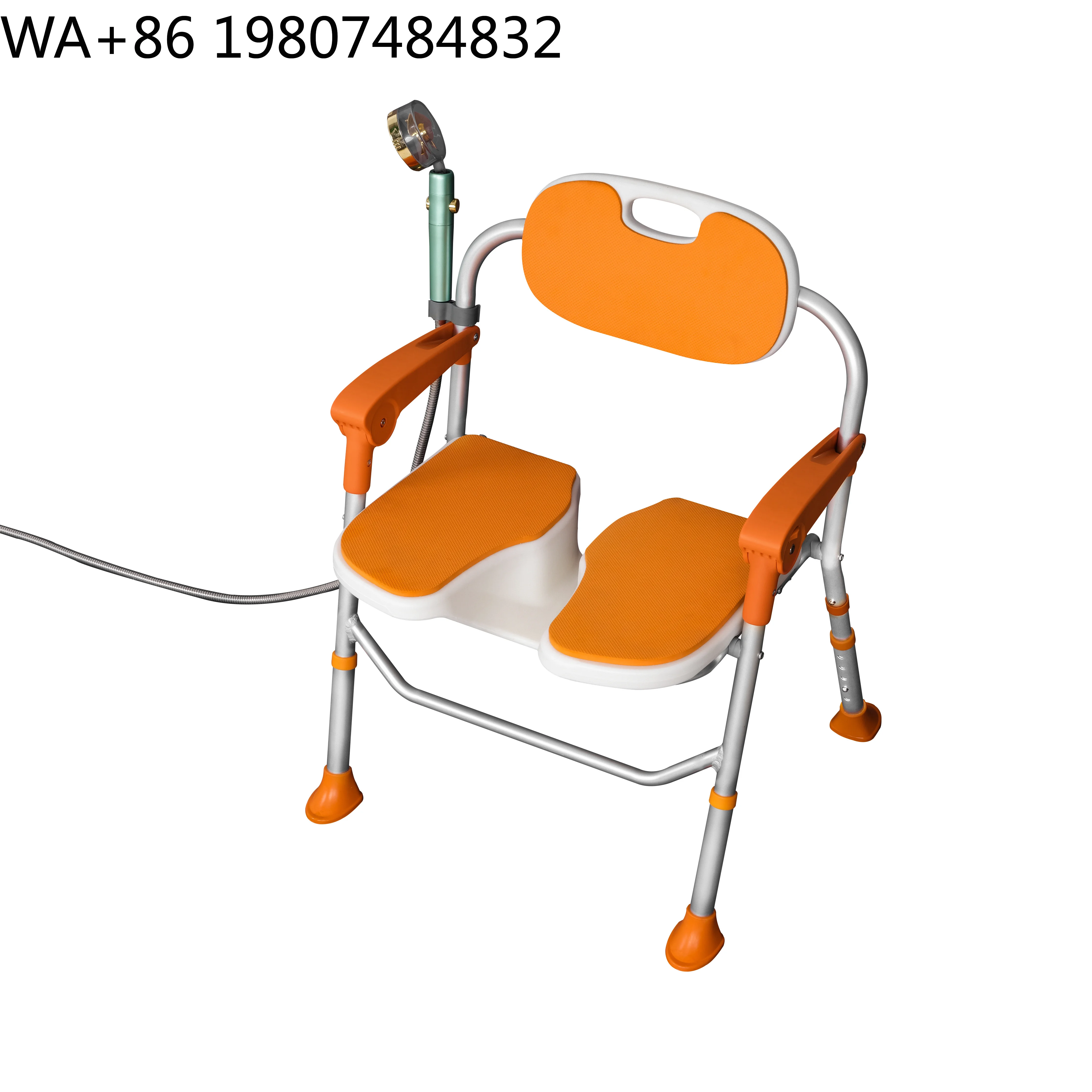 Aluminum Alloy Foldable Shower Stool Anti-slip Stable Support Waterproof Auxiliary Bath Seat For Disabled Elder Home Bathroom