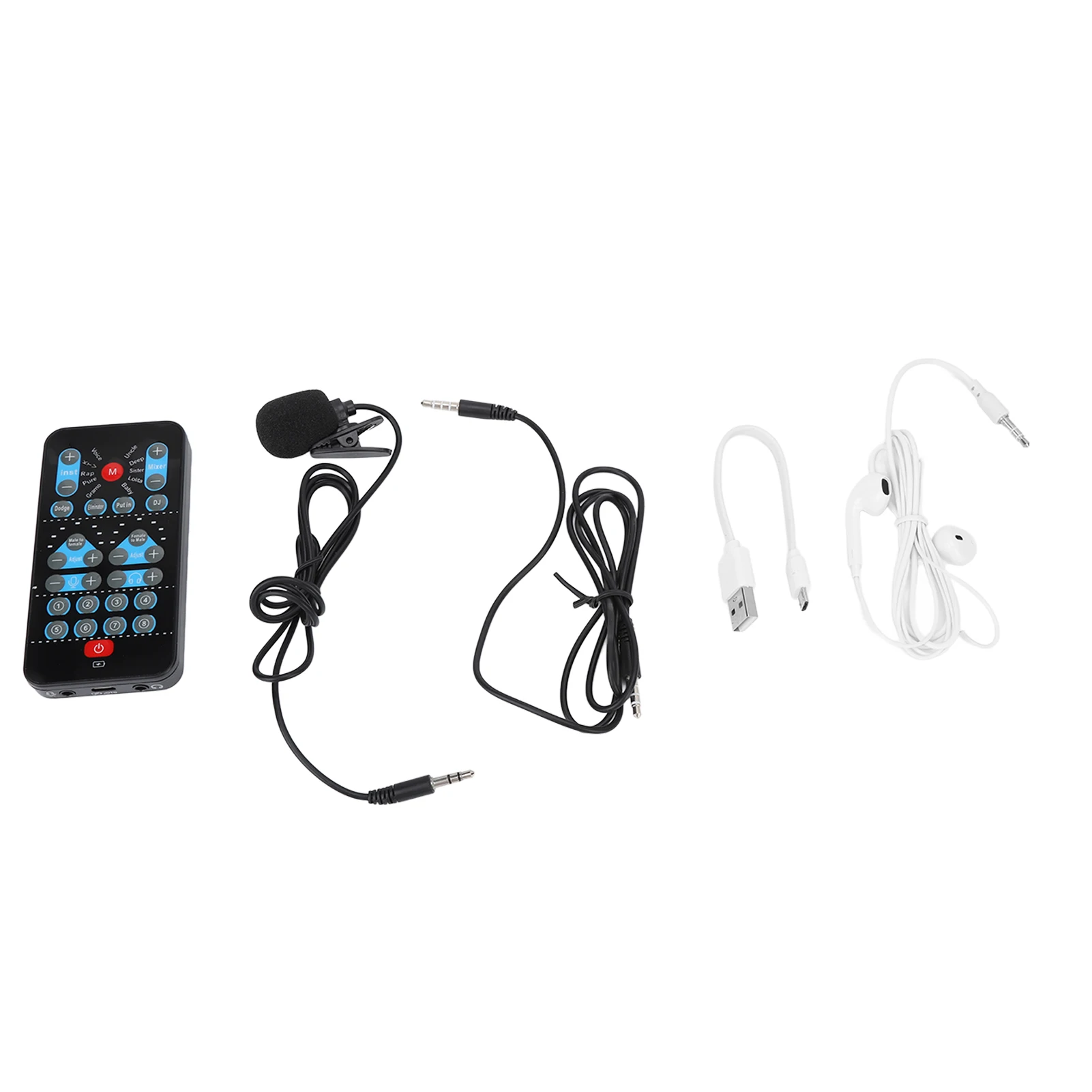 

Universal Mini Voice Changer 8 Sound Effects Support Multi Language Beautification Handheld Sound Card for Mobile Phone Computer