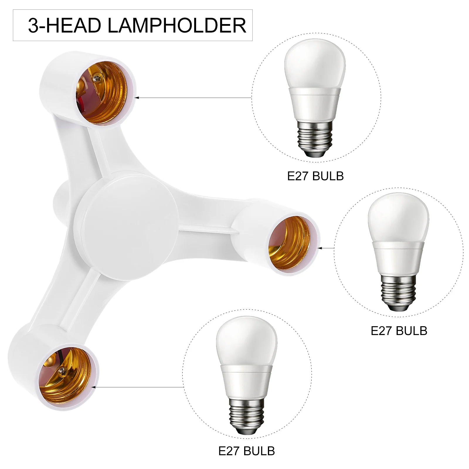 

2 pcs E27 Lamp Holder Connector White Insulated Durable Suitable LED Lights Household Lighting Accessories Socket