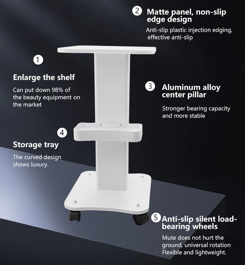 Multifunctionele Beauty Equipment Cart Witte Desktop Rollende Trolley Kar Kleine Bubble Medische Kar Met Handvat Opslag Lade Rem