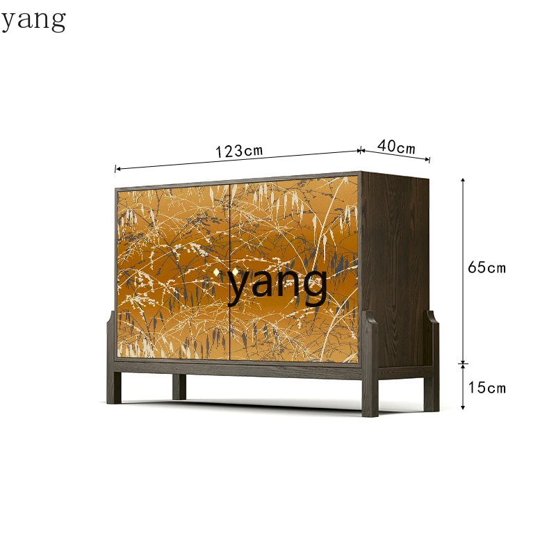 LH solid wood storage dining side cabinet integrated against the wall living room sofa bedroom tall cabinet
