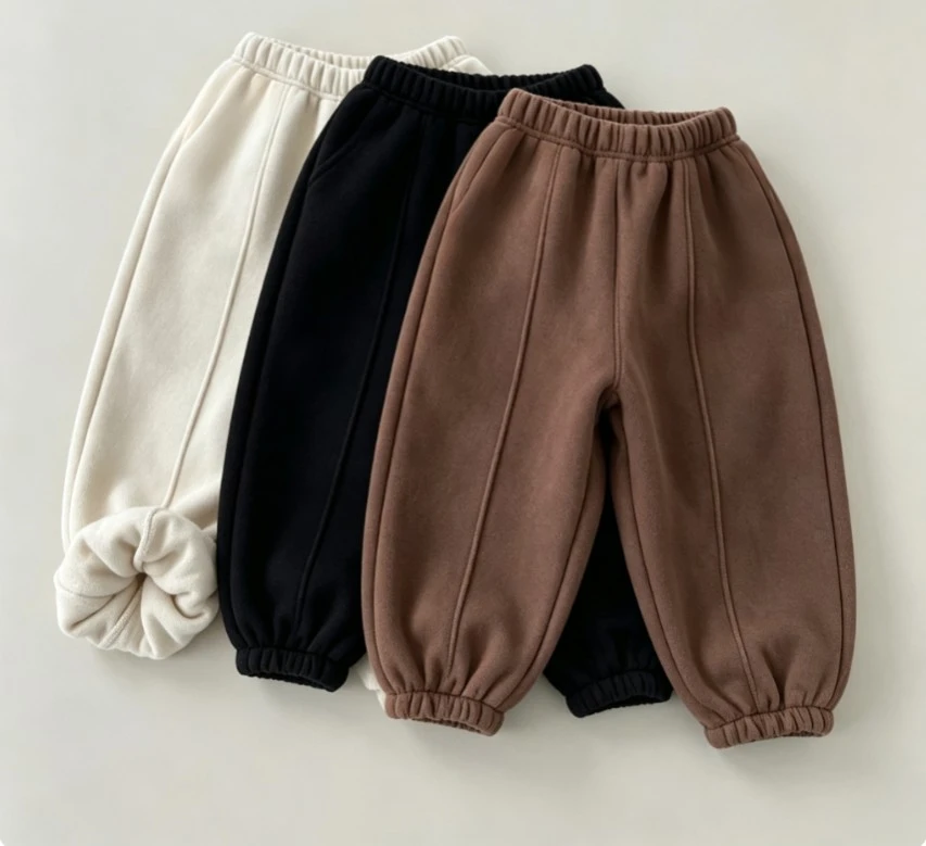Baby Toddler Autumn Winter Fleece Lined Sweatpants Kid Soft Warm Cotton Harem Pants 0-7Year Kid Jogger Trousers Children Wear