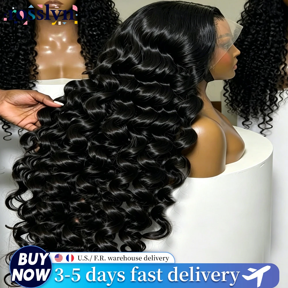 Black 200 Density Loose Wave 13x6 Lace Front Human Hair Wig 30 40 Inch Loose Deep Wave 13x4 HD Lace Frontal Wig Curly Wigs For Women