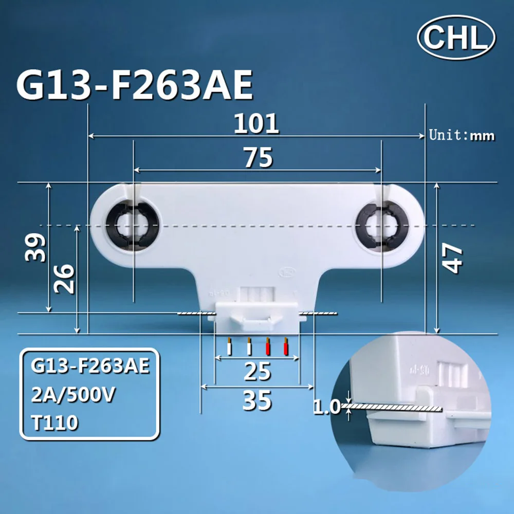 G13 LED Fluorescent Lamp Holder T8 Double Tube Bracket T8 Lamp Base CHL G13-F263AE Light Socket