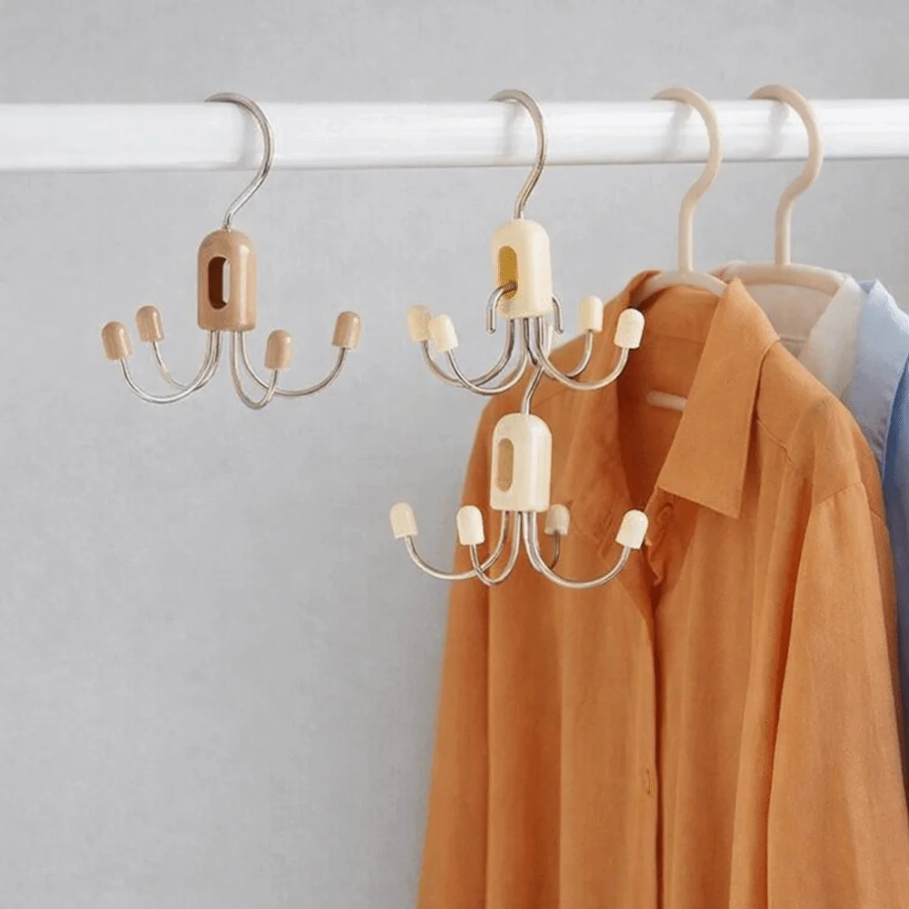 

Clothes Hangers Metal 6 Claw Hook Hanging Space Saving Multi-Claw Storage Hook Belt Hanger Folding Underwear Storage Hook Closet