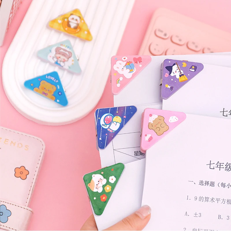 1 шт., прозрачный зажим для бумаги, с мультяшным рисунком