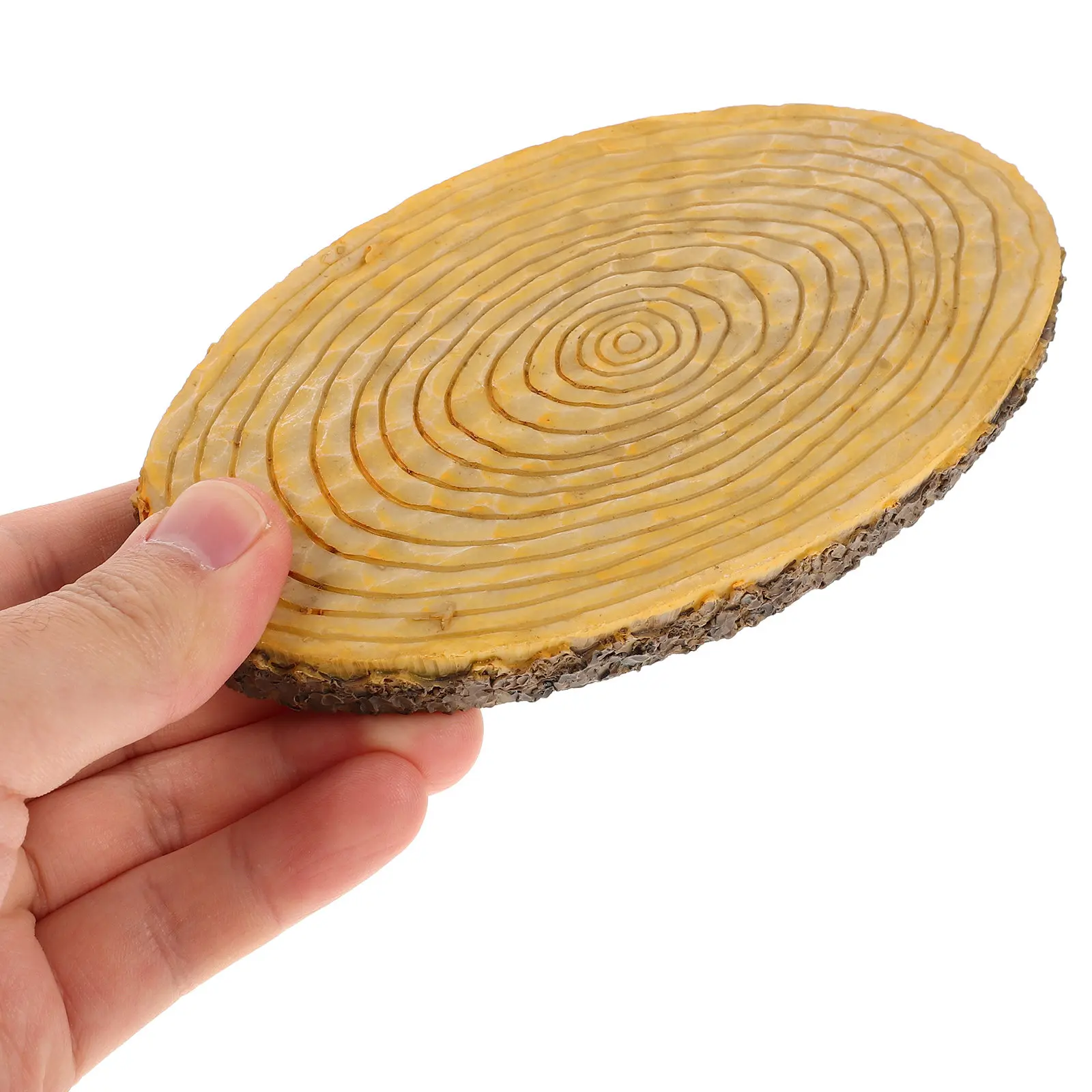 Handpainted Resin Sculpture Base Rustic Wood Slices Natural Round Tray Tree Bark Discs for Wedding Table Centerpieces Crafts