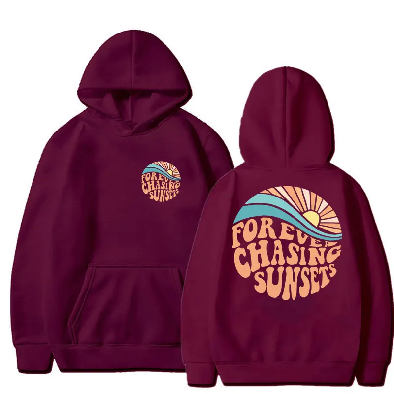 Chasing sunsets Hoodies Men Fashion Long Sleeve Sweatshirts men Cool Casual Harajuku Streetwear Pullovers y2k