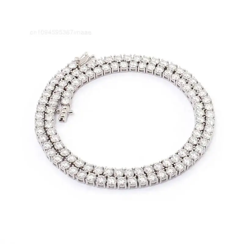 

925 Sterling Silver Chain Round Diamond 3MM Tennis Chain Bracelet for Men Fashion Jewelry New Moissanite Tennis Chain Bracelet
