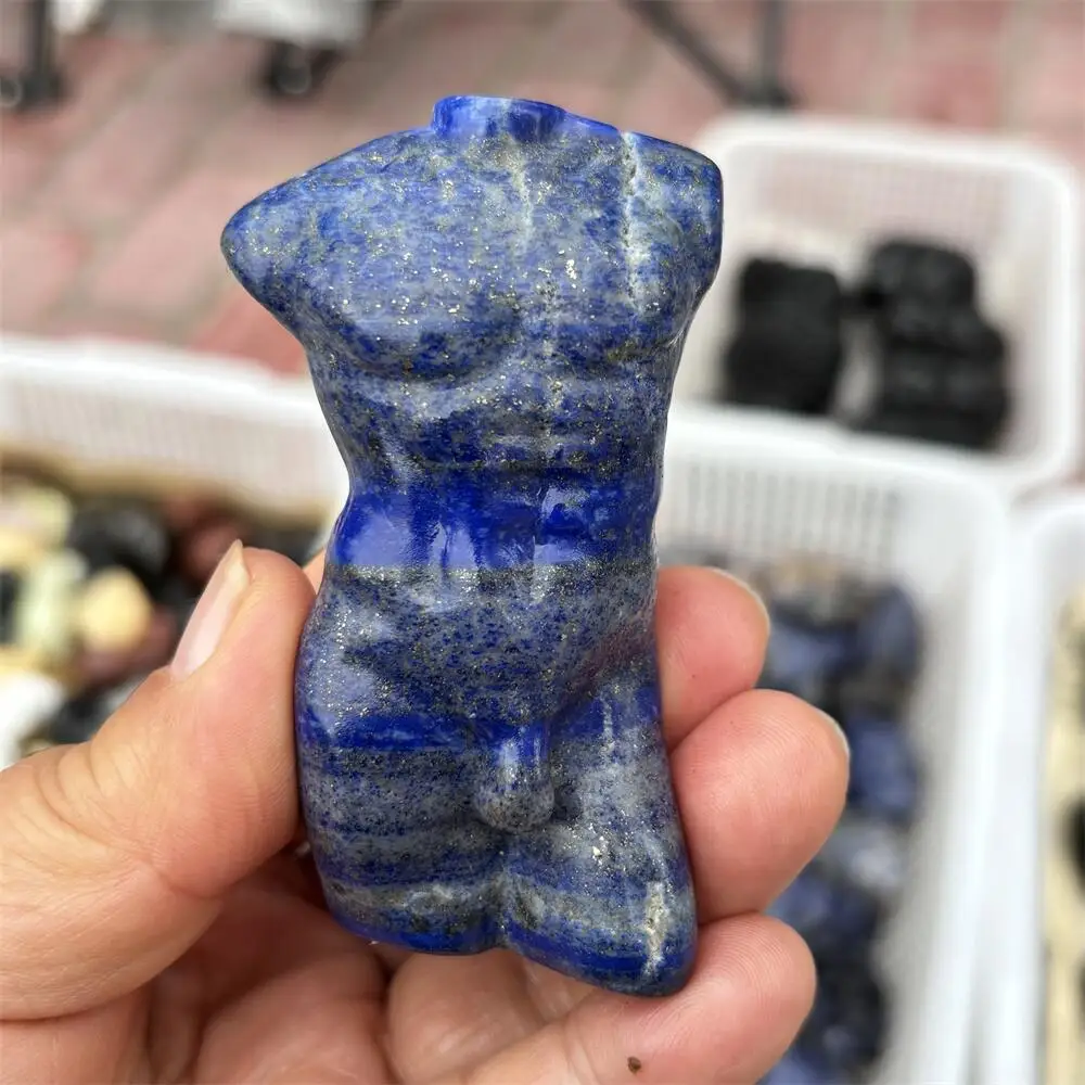 1PCS Natural Quartz & Lapis Lazuli Reiki Crystal Model Carving - Home Decor Healing Gift Collectible Body Healing Stone