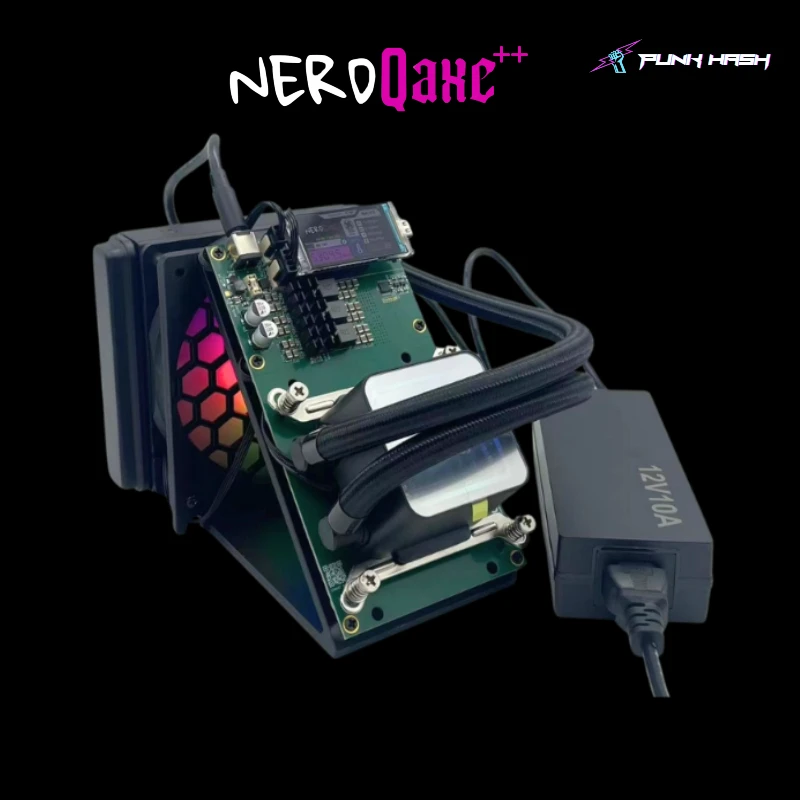 NerdQaxe++ Hydro ASIC Miner – 4.8TH/s Home Bitcoin Miner تبريد المياه NerdQaxe+ Plus