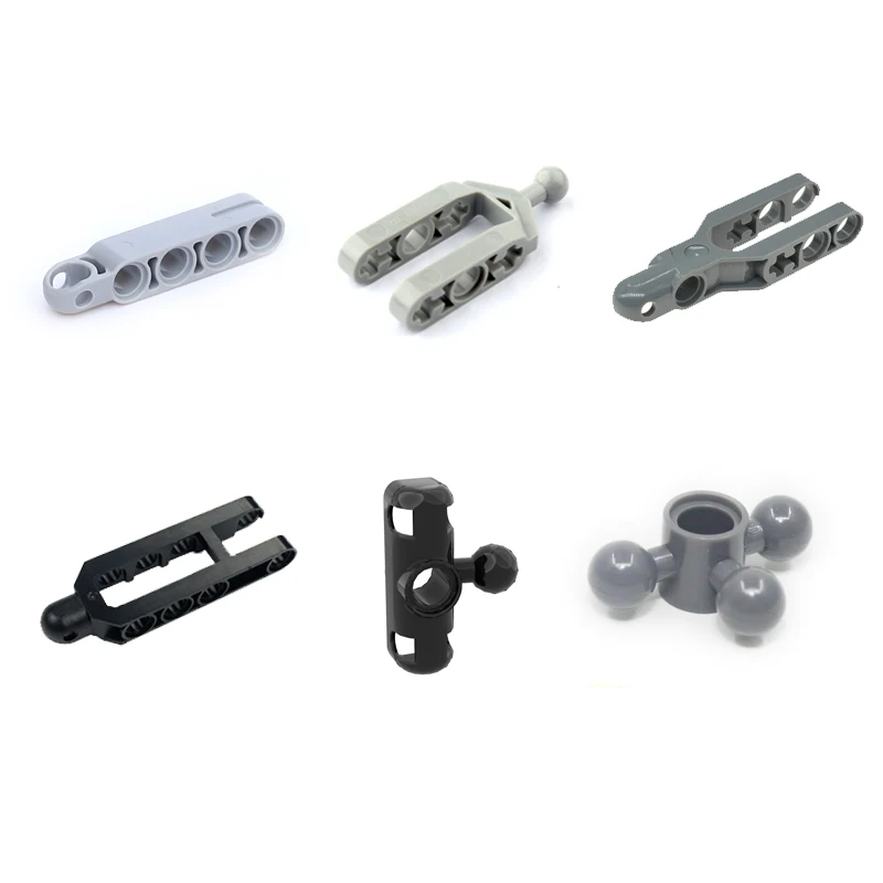 10PCS/lot Building Block High-tech Steering Shock Absorber Arm With Ball MOC Parts Compatible With Lego High-tech Accessories