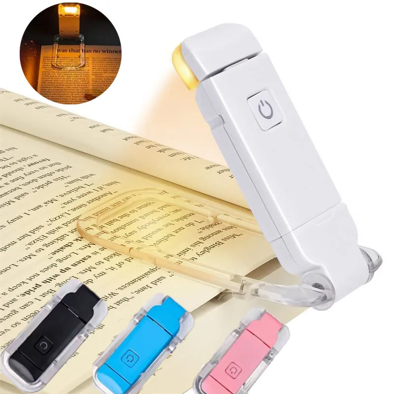 

LED USB Rechargeable Book Light Reading Light Eye Protection Night Light Portable Clip Desk Lamp Bookmark Read Light Night Lamp