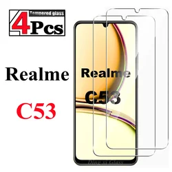 1/4 piece high-definition tempered film HD+high-quality tempered glass For Realme C53 screen protector glass film