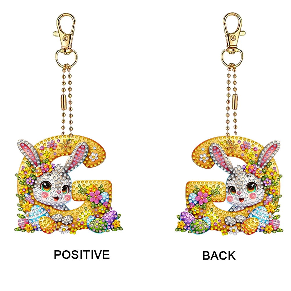 

PET Double Sided Special Shaped Easter Alphabet DIY Diamond Painting Keychain
