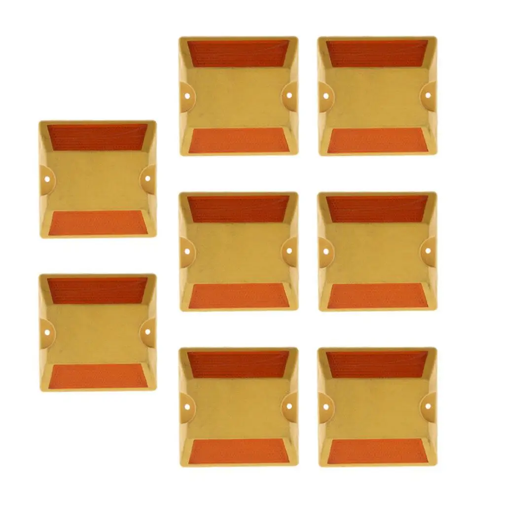 8PCS NEW Road Marker Reflector for Street Road Driveway One-Side Yellow