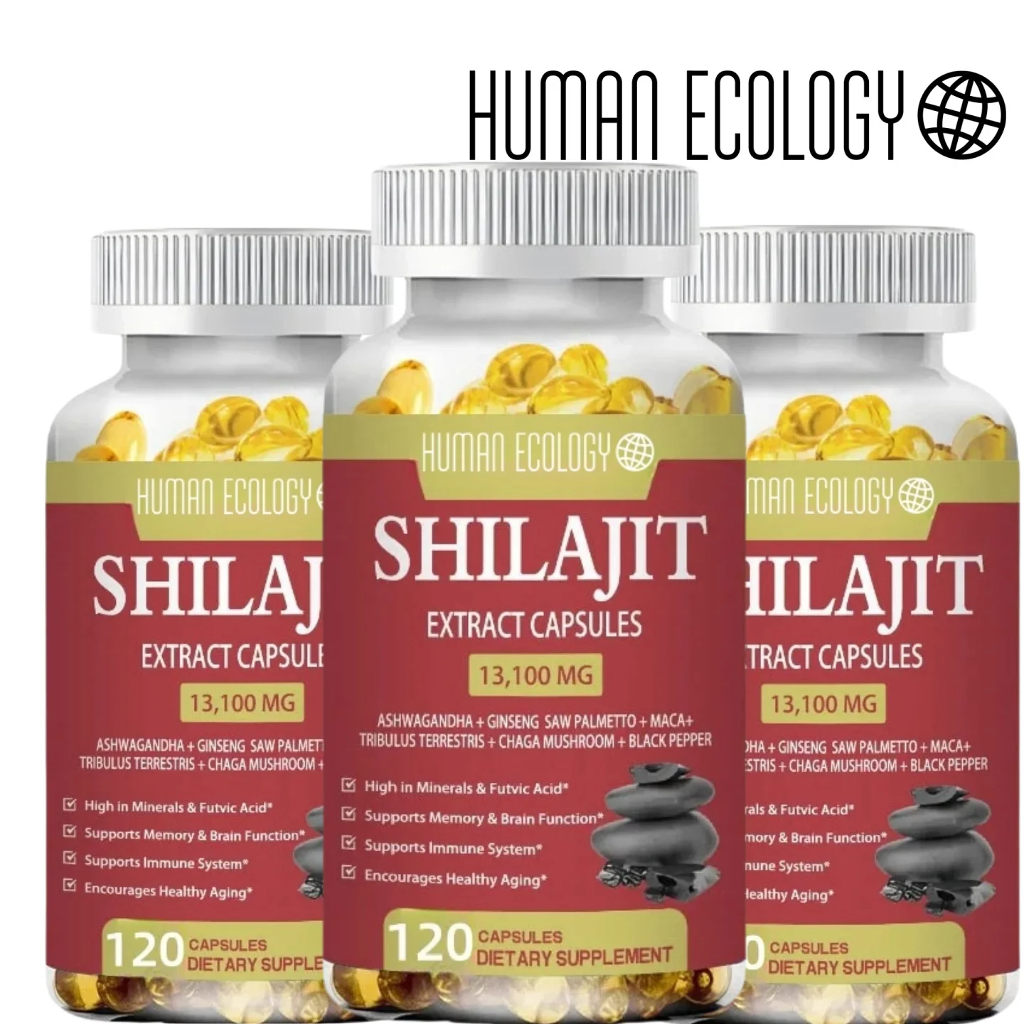 

Pure Himalayan Shilajit 13100 Mg High-Efficiency Organic Capsule 120 Pills Containing Fulvic Acid And Trace Minerals