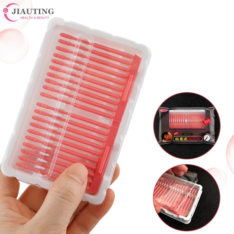 

8-20pcs Disposable Adhesive Ear Pick Portable Sticky Ear Swabs Pick Spiral Tips Wax Removal Remover Tool Kit Cleaner Stick Tool