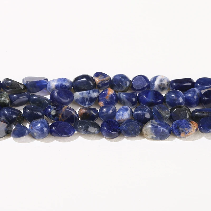 6-8mm Natural Stone Blue Sodalite Irregular Beads Loose Spacer Minerals Bead for Jewelry Making Diy Necklace Bracelet 15 Inch