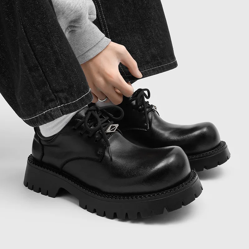 

High Quality Men's Sneakers and Casual Shoe British Big Head Derby Shoe Tooling Shoe Business Dress Shoes for Men Zapatos Hombre